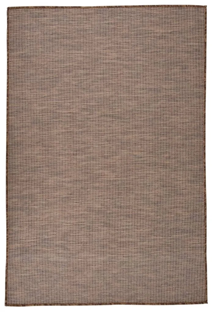 vidaXL Tapete de tecido plano p/ exterior 120x170 cm castanho