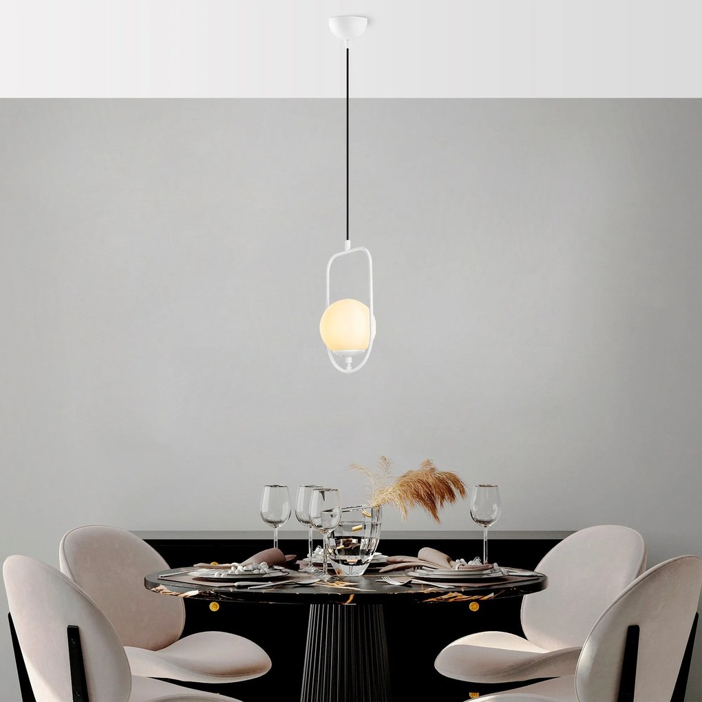 Candeeiro de Teto Skew – Branco – 20 cm Largura, Altura Máx 171 cm, Al