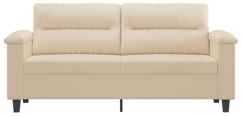 Sofá de 2 lugares 140 cm tecido de microfibra cor creme