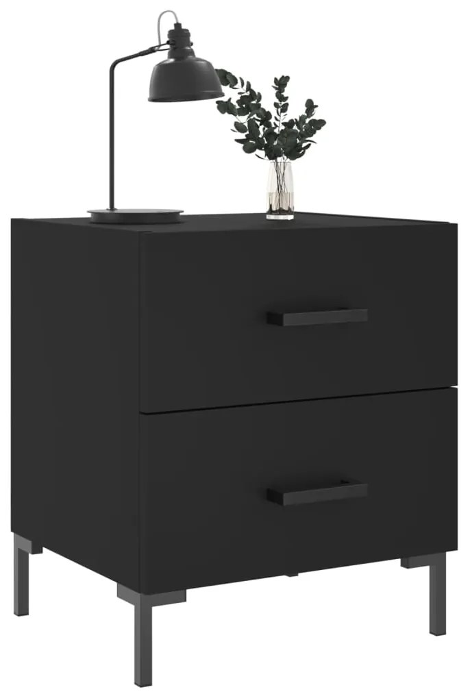 Mesas de cabeceira 2 pcs 40x35x47,5 cm deriv. de madeira preto