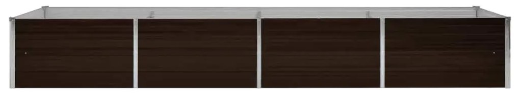 Canteiro elevado de jardim aço galvanizado 320x80x45cm castanho