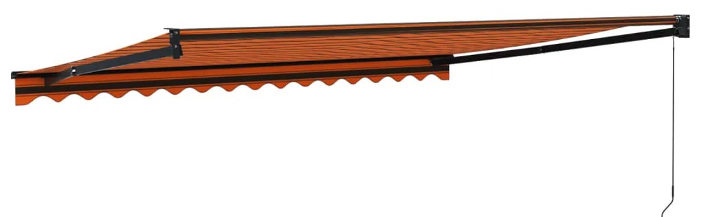 Toldo retrátil 4x3 m tecido e alumínio laranja e castanho
