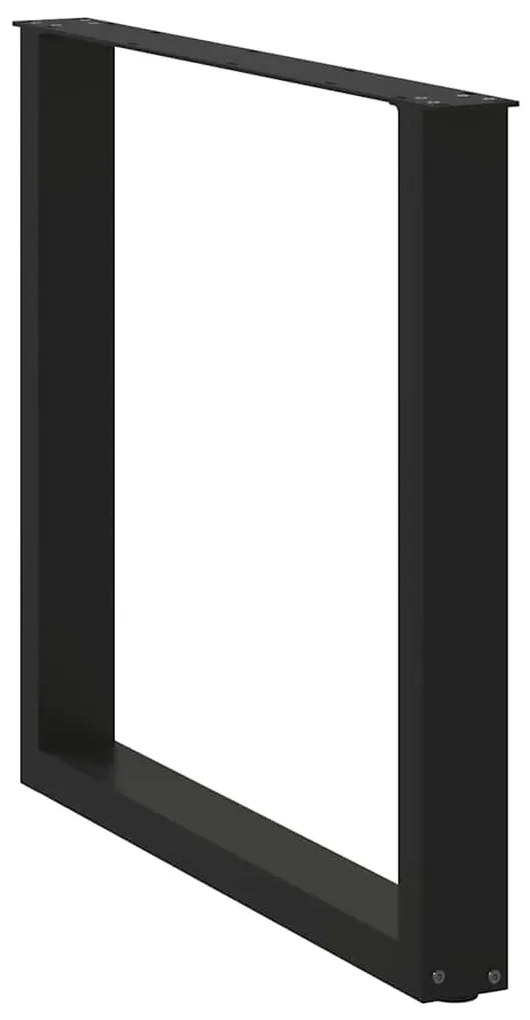 Pés para mesa de jantar em formato de U, 3 peças, preto, 80x(72-73) cm