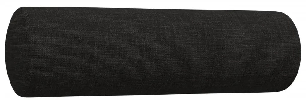 3 pcs conjunto de sofás com almofadas decorativas tecido preto