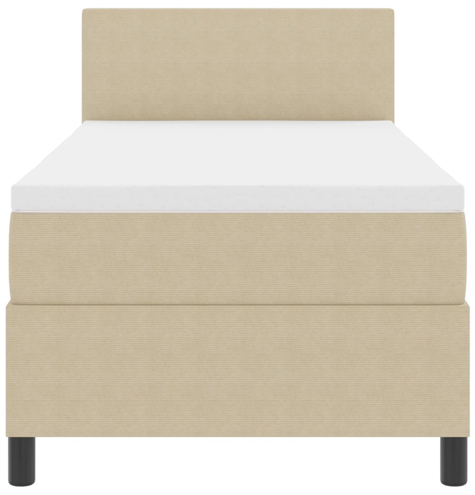 Cama Box Spring com Colchão Verde Claro Cinza 90x200 cm Tecido de Velu