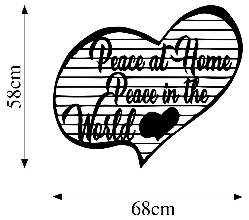 Acessório Decorativo de Parede Peace At Home Peace in The Wor – Preto