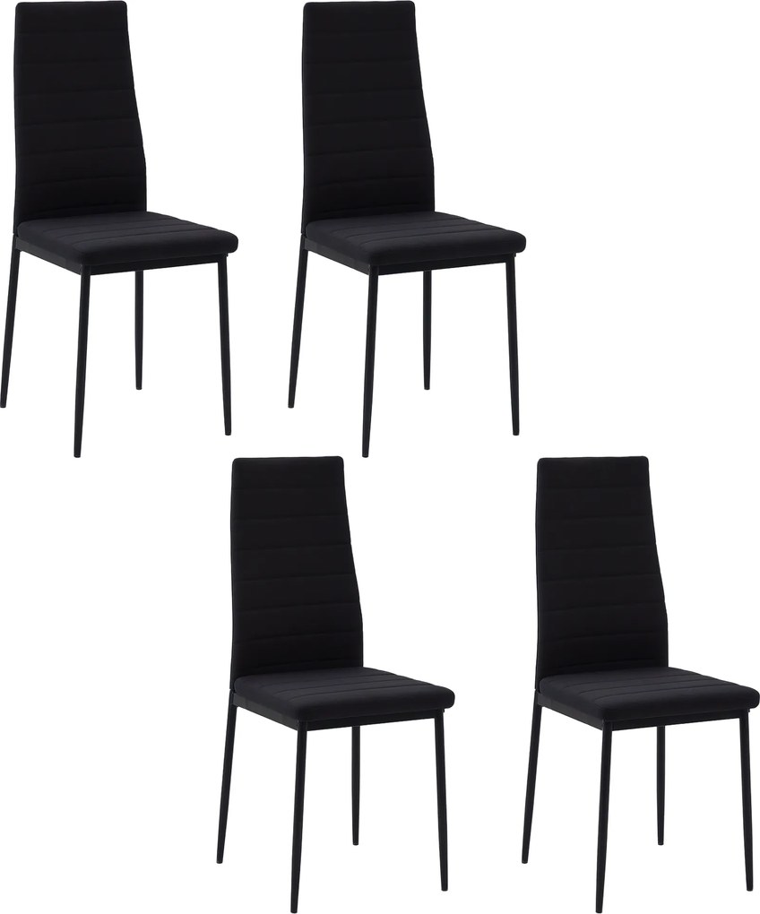Conjunto de 4 Cadeiras de Sala de Jantar Estofadas em Linho com Pernas em Metal (MESA NÃO INCLUIDA) Cadeiras Modernas para Cozinha Quarto Suporta até