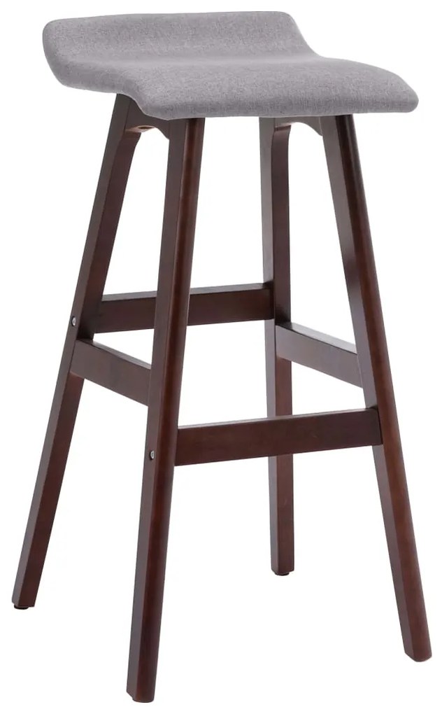 Cadeiras de bar 2 pcs tecido cinzento-claro