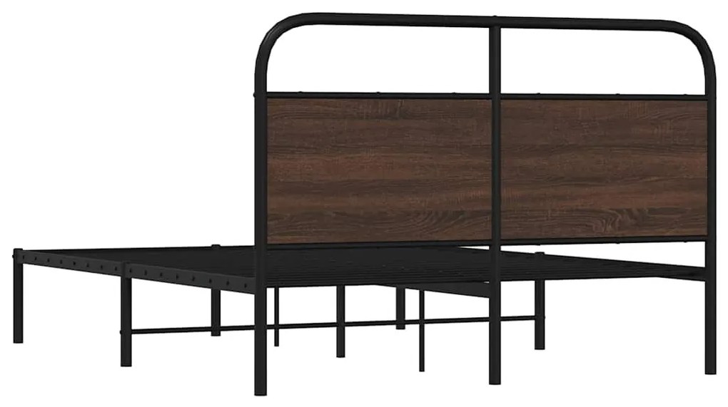 Estrutura cama s/ colchão derivados madeira carvalho castanho
