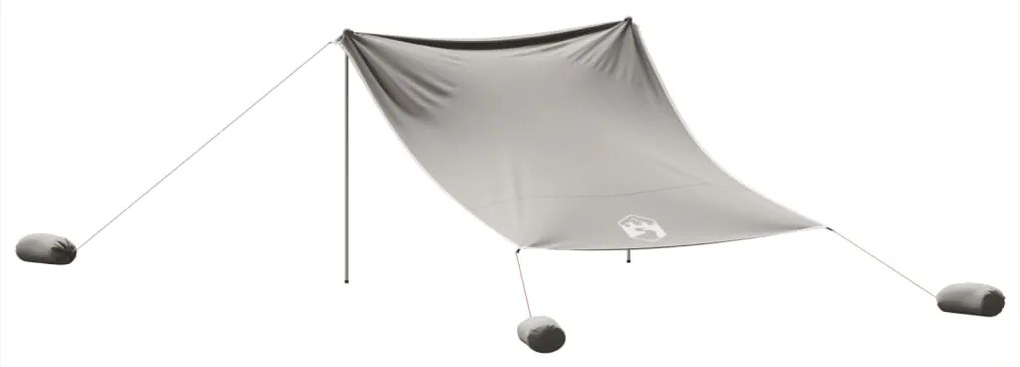 Toldo de praia com âncoras de areia 304x300 cm cinzento