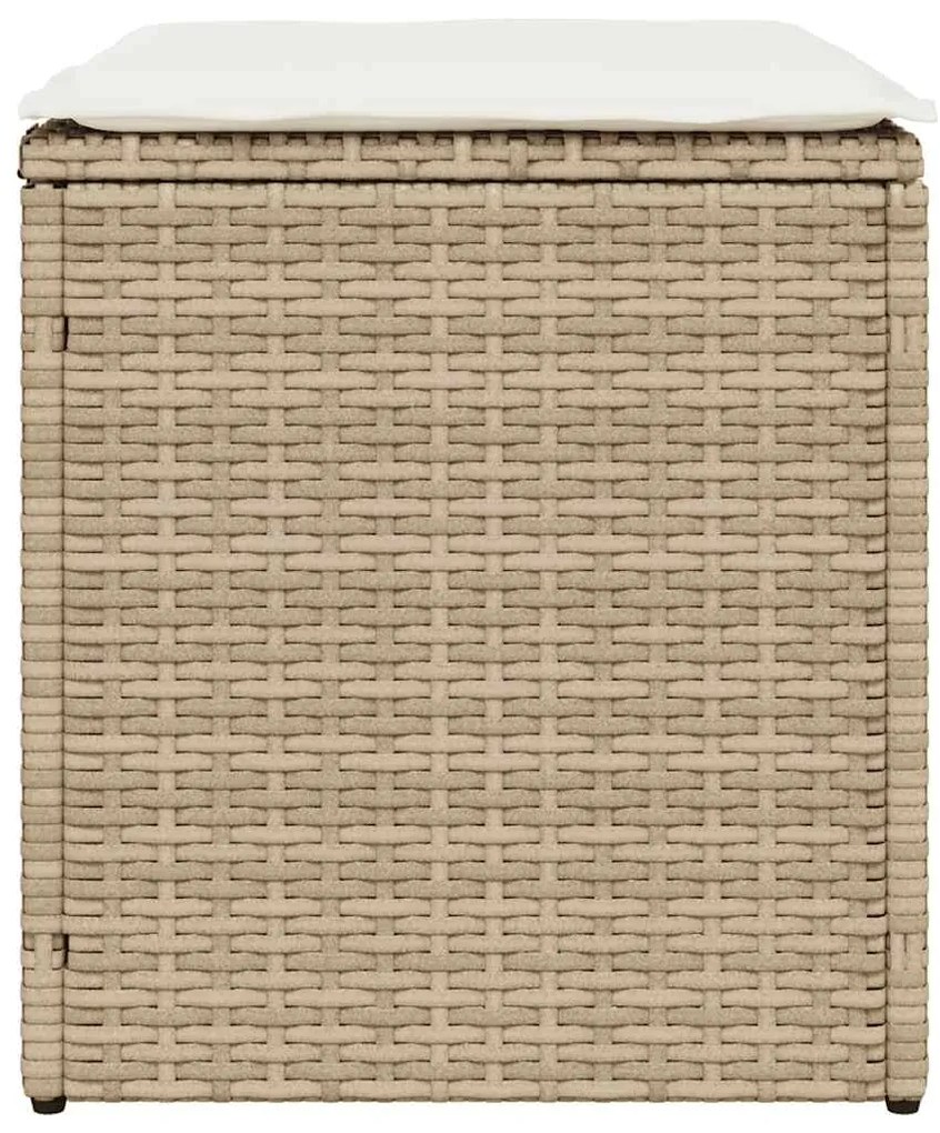 Bancos de jardim com almofadas 2 unid 40x40x43 cm vime PE bege
