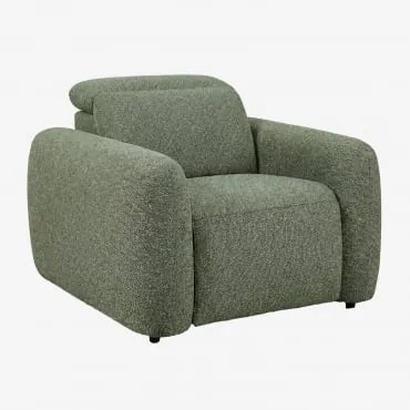 Poltrona Reclinável Elétrica Estofada Peggy Bouclé Verde Sálvia - Sklum