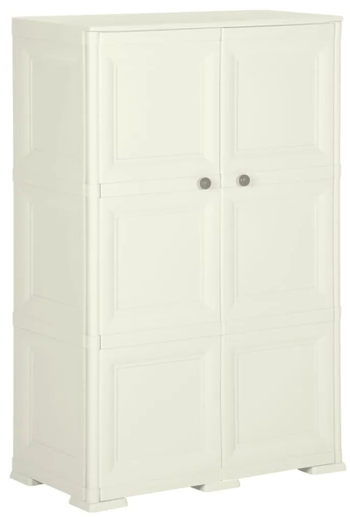 vidaXL Armário de plástico 79x43x125 cm design de madeira cor baunilha