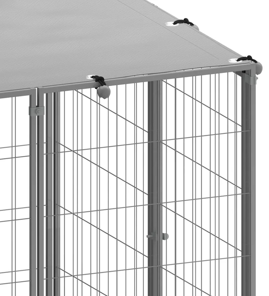 Canil 7,26 m² aço prateado