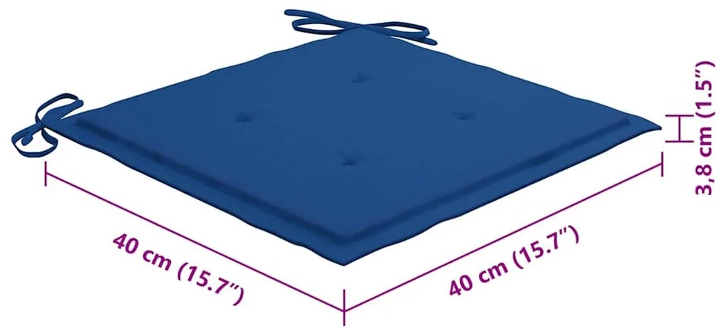 Cadeiras de exterior dobráveis 8pcs c/ almofadões acácia maciça