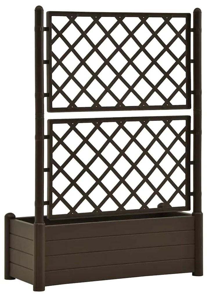 Vaso/floreira de jardim com treliça 100x43x142 cm PP cor moca