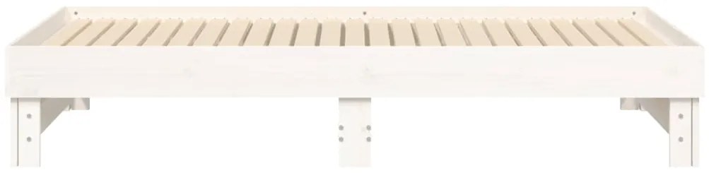 Estrutura sofá-cama de puxar 2x(90x190) cm pinho maciço branco