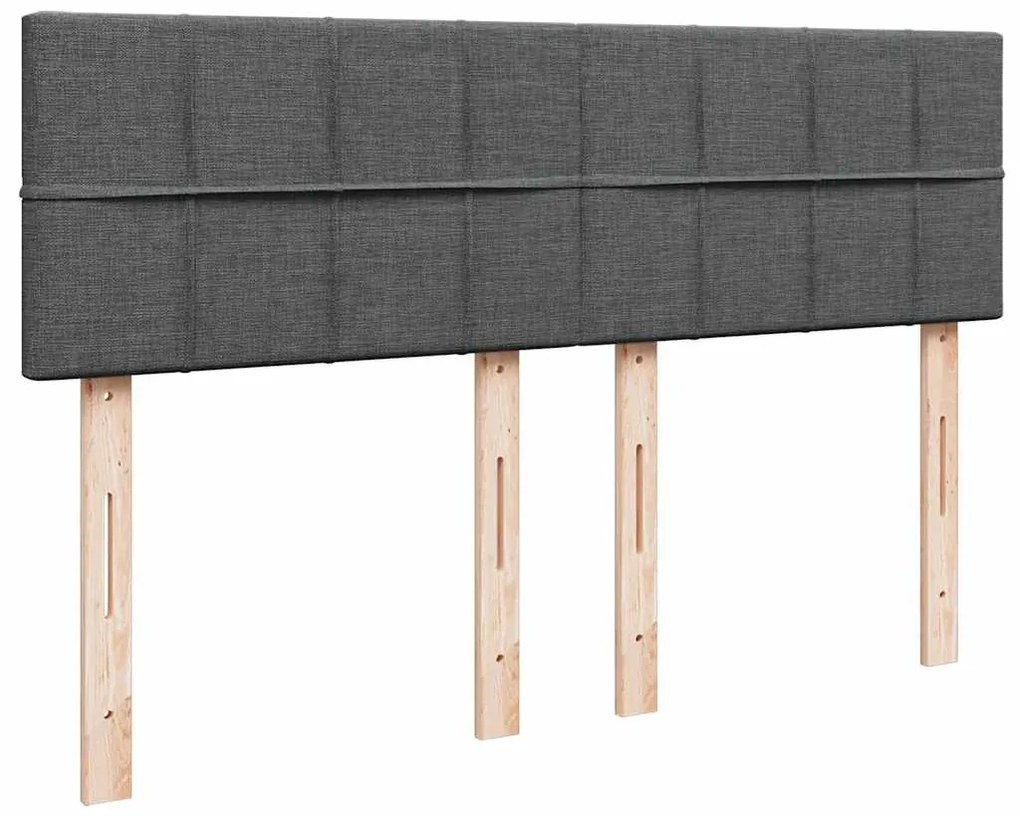 Cama com molas/colchão 140x200 cm tecido cinzento-escuro