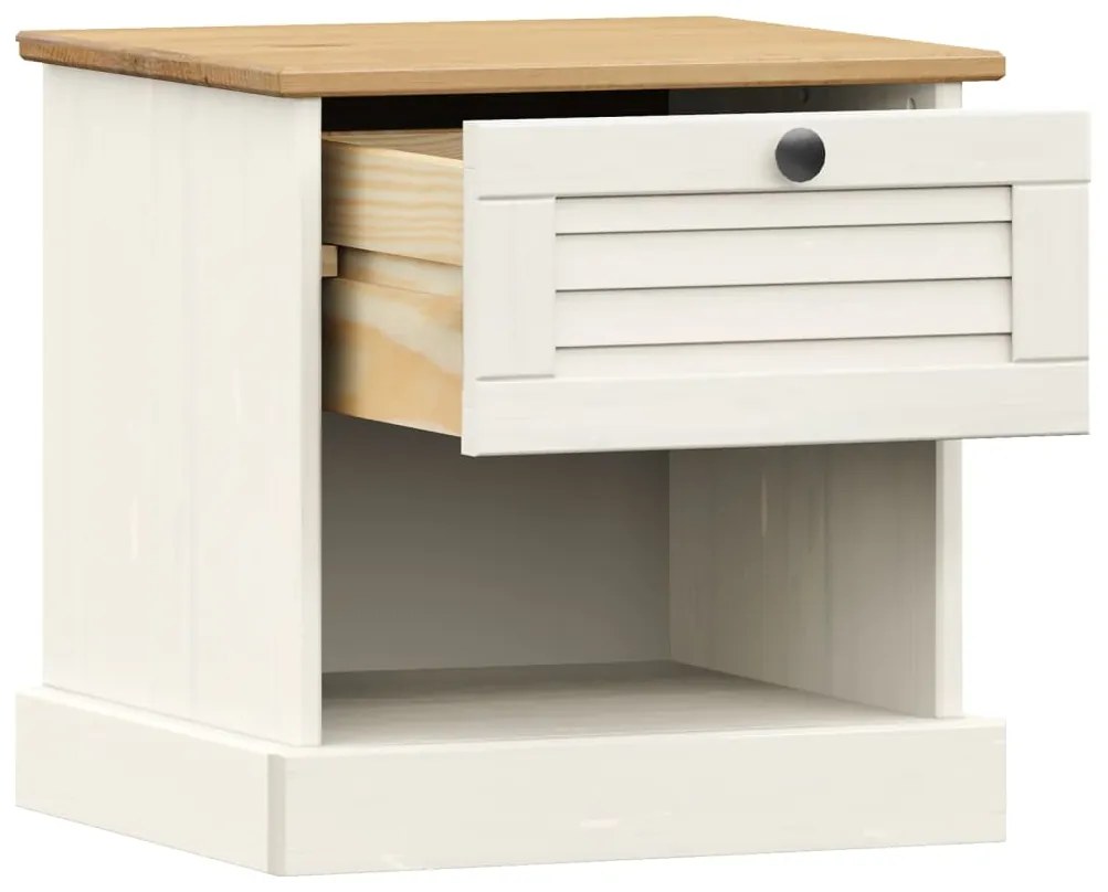 Mesa de cabeceira VIGO 42x35x42 cm pinho maciço branco
