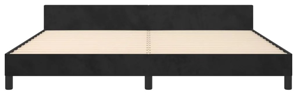 Estrutura de cama sem colchão 200x200 cm veludo preto
