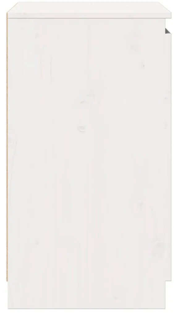 Armário de apoio 60x36x65 cm pinho maciço branco