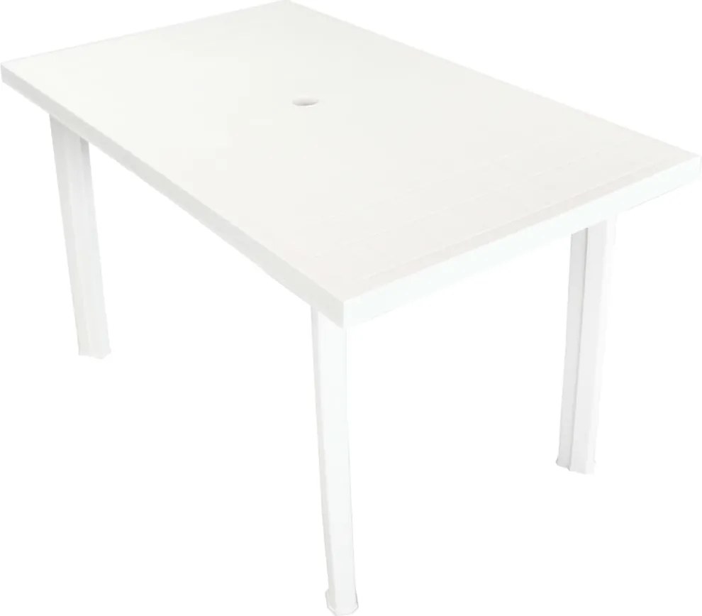 vidaXL Mesa de jardim 126x76x72 cm plástico branco