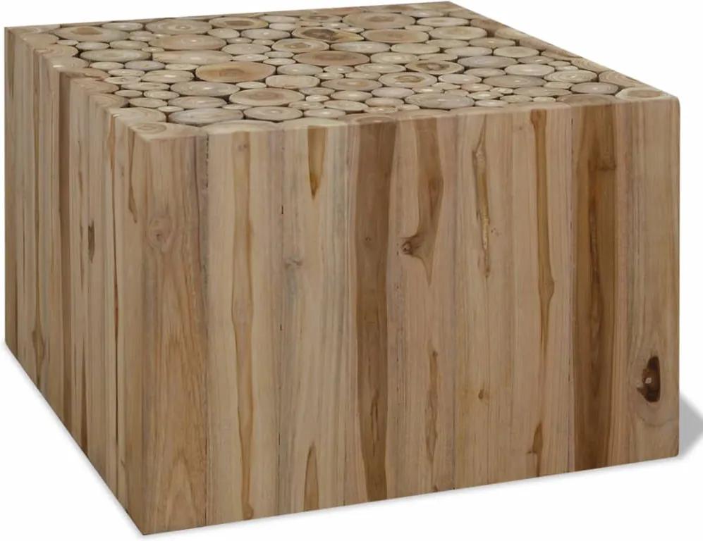 Mesa de centro em madeira de teca genuína 50x50x35 cm