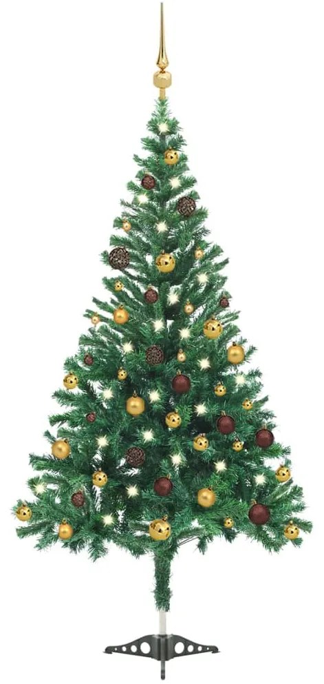 vidaXL Árvore de Natal artificial pré-iluminada c/ bolas 910 ramos