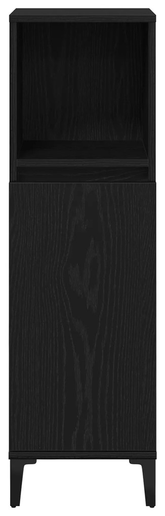 Conjunto de Móveis para Banheiro de 3 Peças Carvalho Preto Madeira