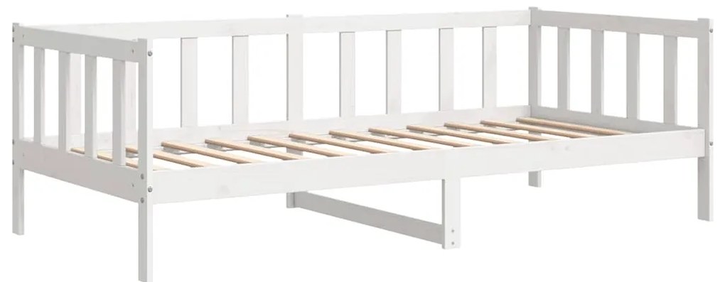 Sofá-cama 90x200 cm madeira de pinho maciça branco