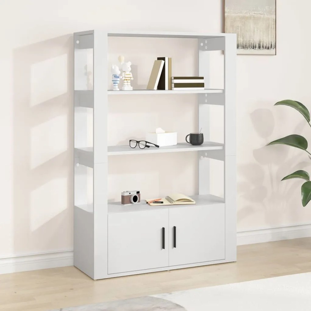 819468 vidaXL Aparador 80x30x119,5 cm derivados de madeira branco