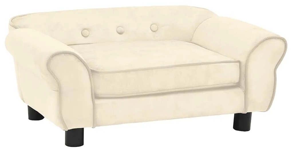 Sofá para cães 72x45x30 cm pelúcia cor creme
