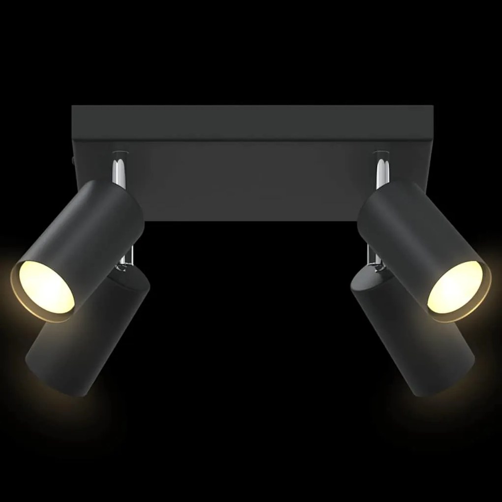 Spotlight de Teto 4 Vias Ajustável Preto GU10