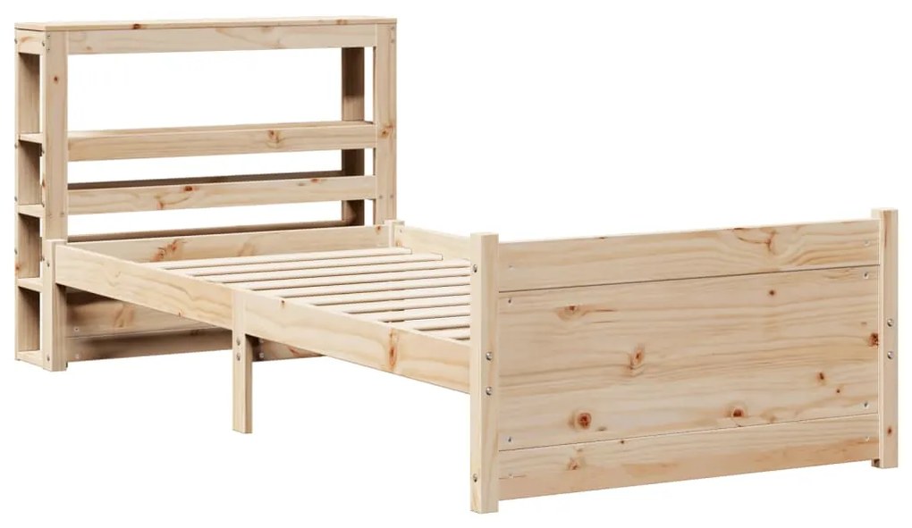 Estrutura de cama com cabeceira 75x190 cm pinho maciço