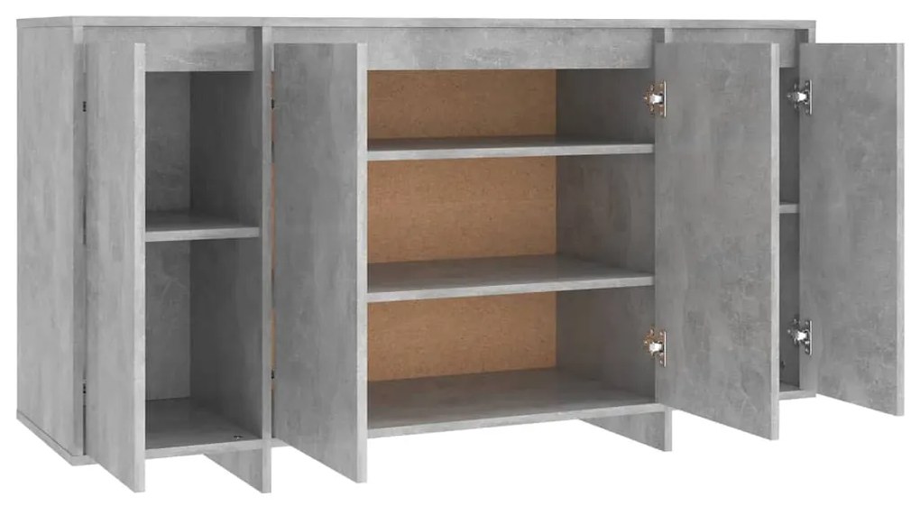 Aparador 135x41x75 cm derivados de madeira cinza cimento