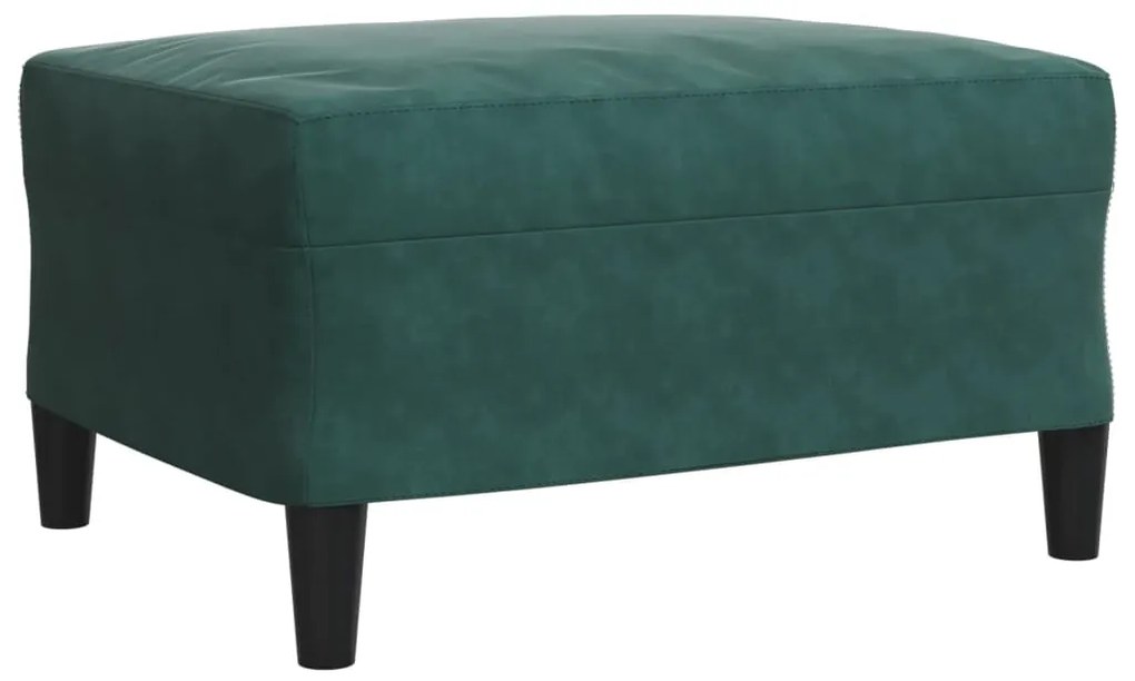4 pcs conjunto sofás com almofadões e rolos veludo verde-escuro