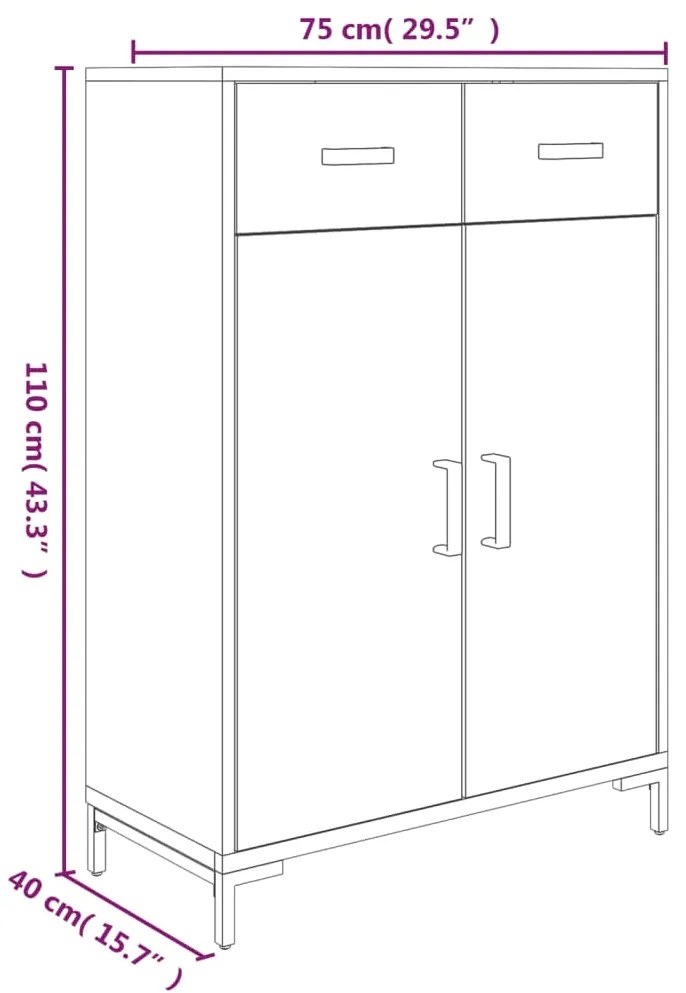 Sapateira 75x40x110 cm pinho maciço