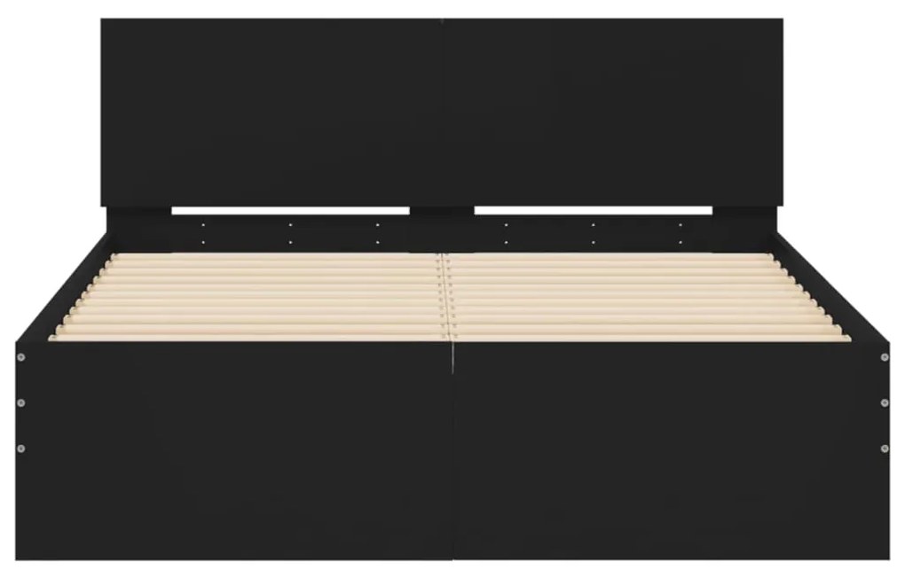 Estrutura de cama com cabeceira 120x190 cm preto