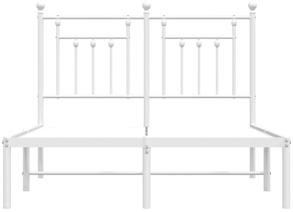 Estrutura de cama com cabeceira 120x190 cm metal branco