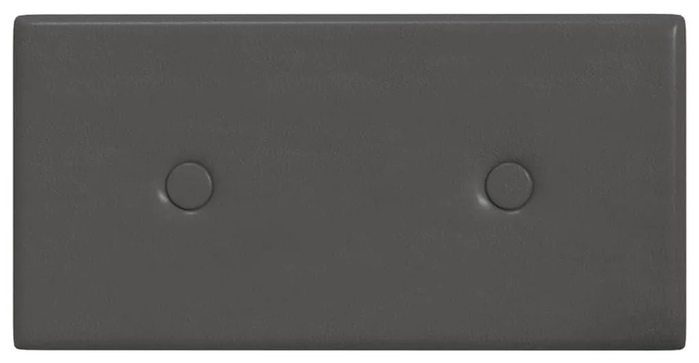 Painel de parede 12 pcs 30x15 cm couro artificial 0,54 m² cinza