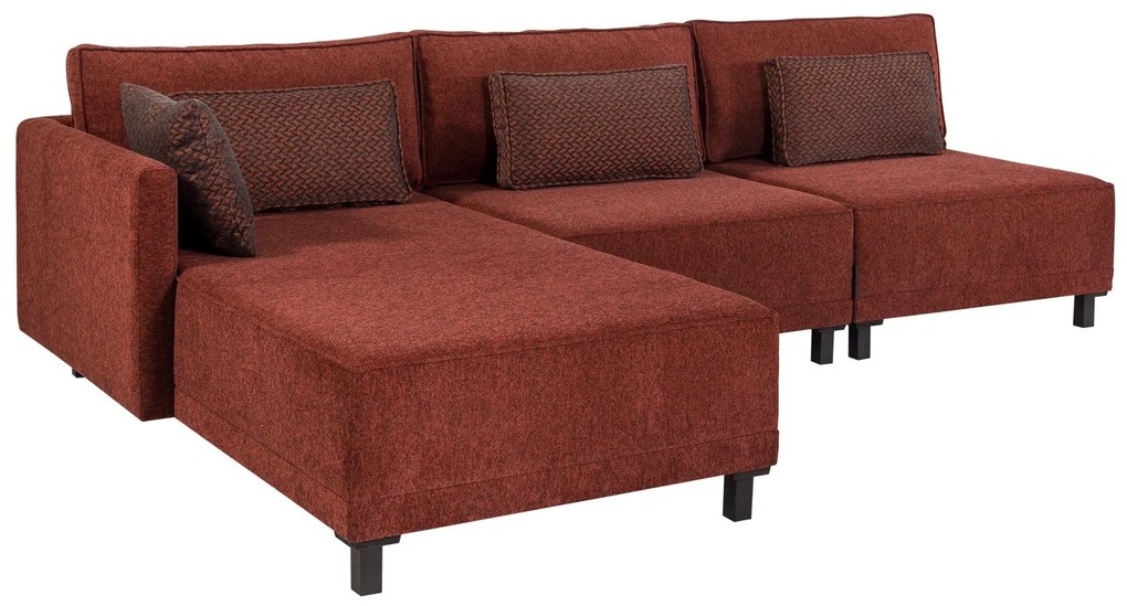Sofá-Cama de Canto Matris – Vermelho Claret – 285x90x192 cm