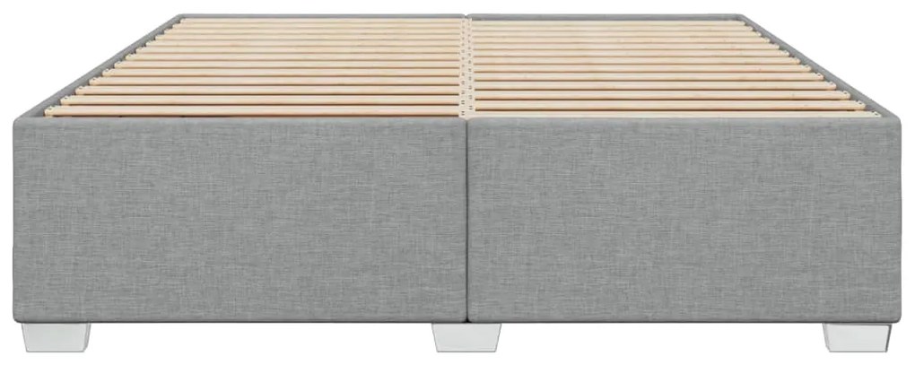 Estrutura de cama sem colchão 200x200 cm tecido cinzento-claro