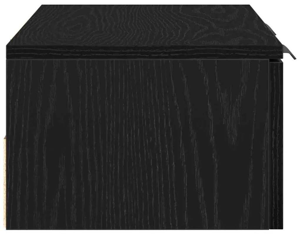 Armário de Parede de Carvalho Preto 68x30x20 cm Feito de Madeira de En