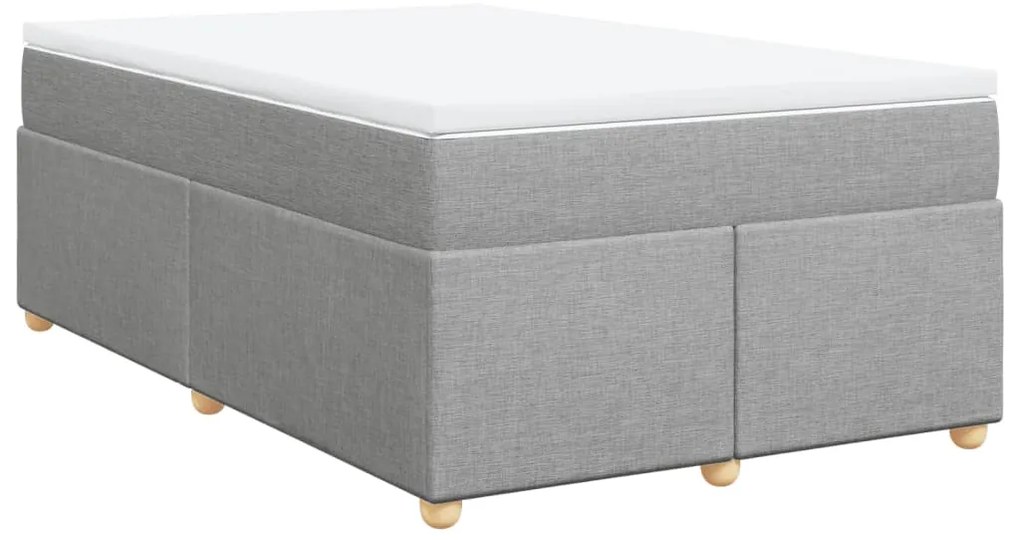 Cama com molas/colchão 120x200 cm tecido cinza-claro