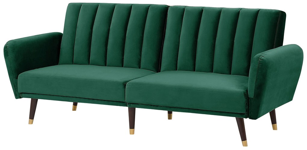 Sofá-cama 3 lugares em veludo verde esmeralda VIMMERBY Beliani