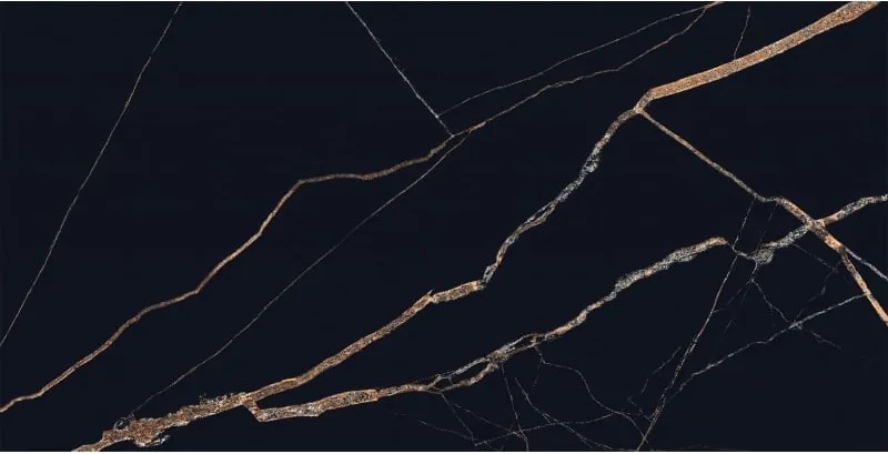 Mexen Fossil Preta amostra de gres vidrado rect. G1, azulejo de piso e parede, alto brilho - TL213-00-S