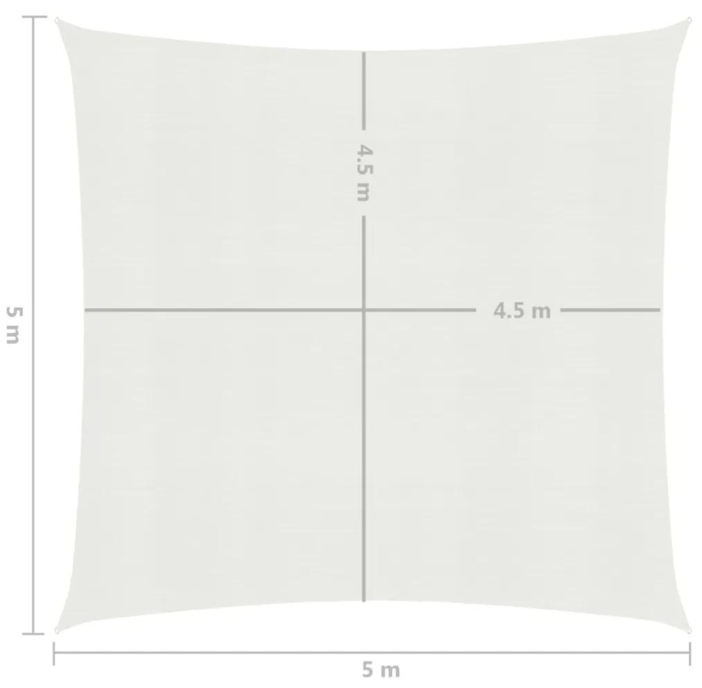 Para-sol estilo vela 160 g/m² 5x5 m PEAD branco