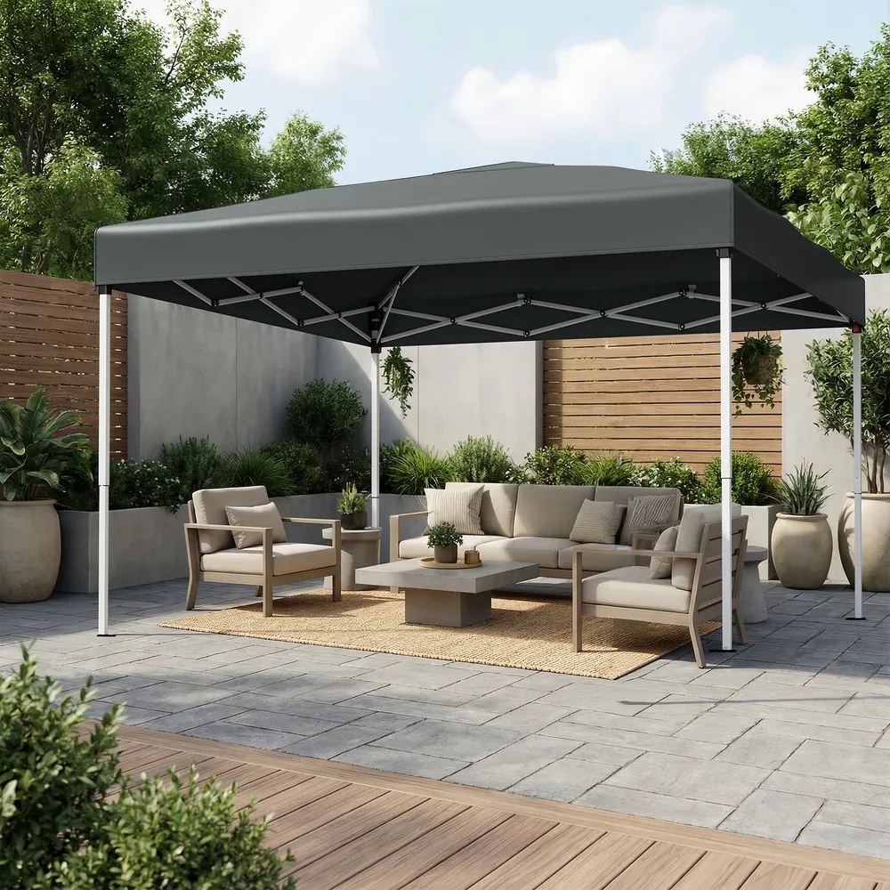 Tenda dobrável de 3 x 3 m, resistente, portátil, pavilhão para jardim cinzento