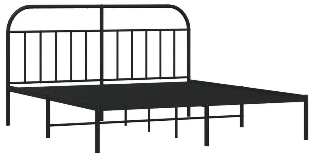 Estrutura de cama em metal com cabeceira 180x200 cm preto