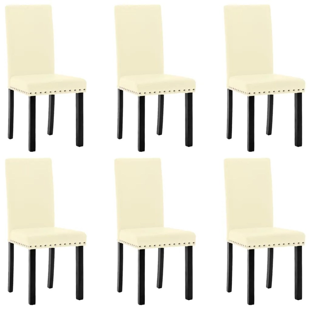 vidaXL Cadeiras de jantar 6 pcs couro artificial cor creme